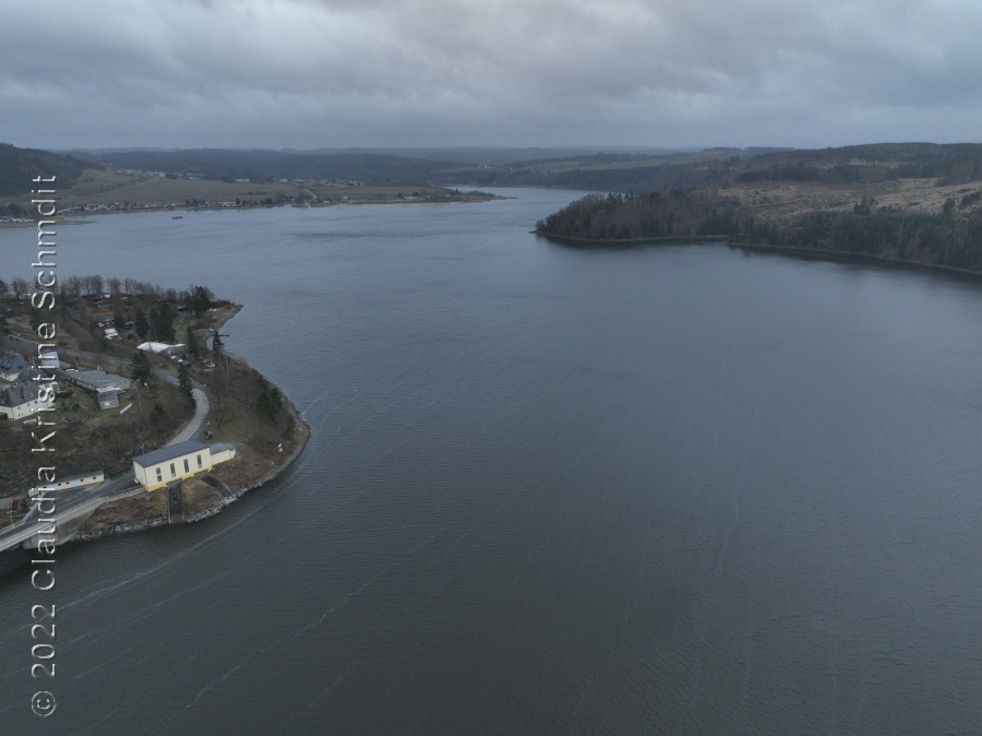 Bleiloch-Stausee (Thüringer Meer) Luftaufnahme